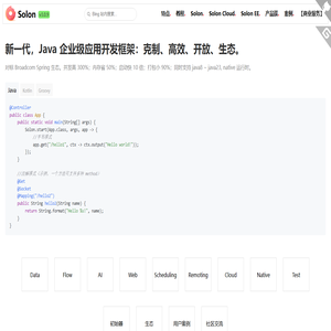Solon（OpenSolon） | 官网 （Spring 替代方案）
